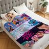 K-POP Demons Hunter Theme Flannel Blanket, Hot Anime Print Throw Blanket, Fan Gift Blanket, Multi-Purpose Blanket for Leisure