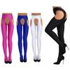 Women Long Stockings Stretchy Tights Open Crotch Leggings Pants