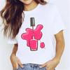 Футболка для женщин-подростков, футболки с героями мультфильмов Kawaii Trend, дизайн ногтей для ногтей, одежда унисекс, винтажная мужская уличная одежда, повседневный стиль, мода