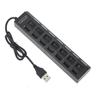 Новый 7-портовый USB-концентратор со светодиодной подсветкой, высокоскоростной USB-адаптер 480 Мбит/с, USB-концентратор с выключателем питания для портативных ПК