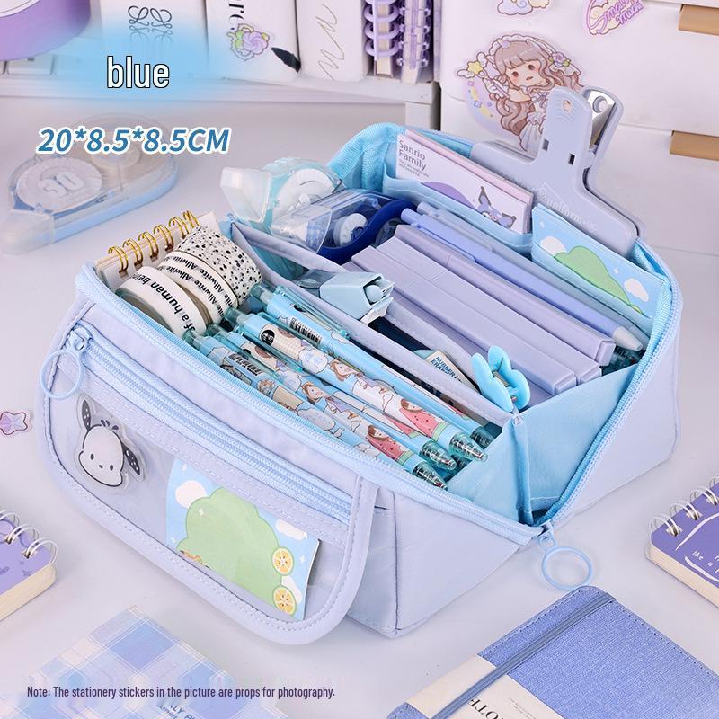 9-Layer Transparent Prism Pencil Case - Stylish, Spacious, Suitable for Primary & Middle School Students