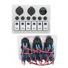 6 Gang On Off Rocker Switch Panel Waterproof Toggle Switch Panel with 2 Blue LED for Car RV UTV