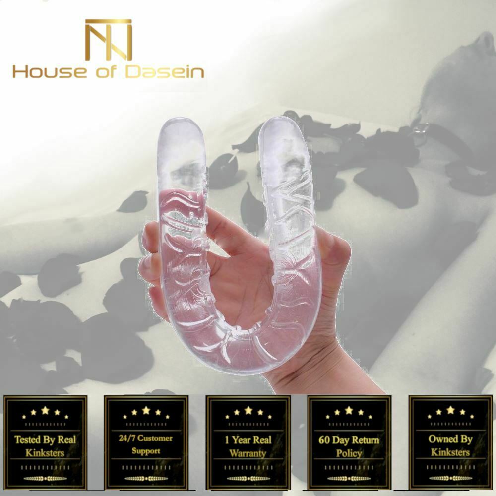 Двусторонний дилдо Прозрачный Желейный Двуглавый Донг Пара Двусторонние Дилдо