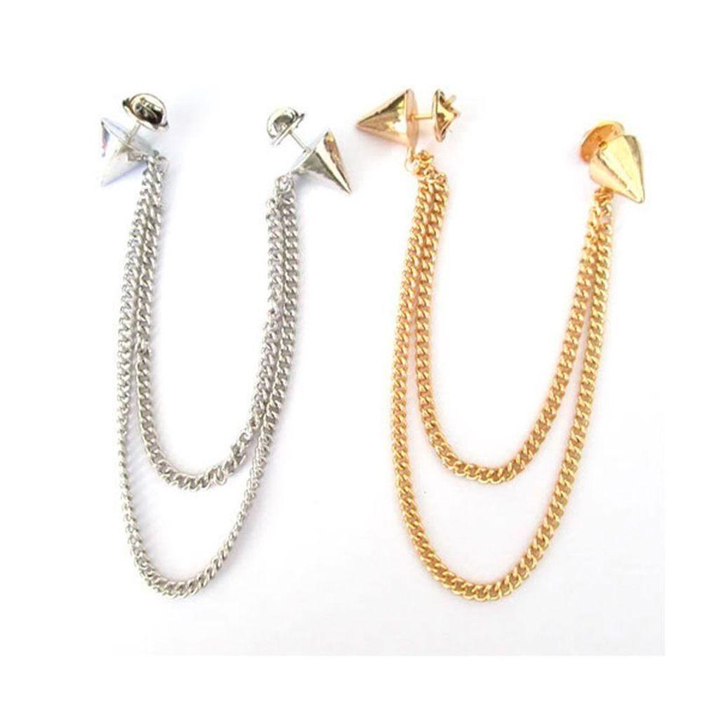 Party Tassels Rivet Chunky Stud Blouse Chain Jewellery Necklace Brooch Tip Collar Pin Spike