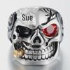Men's Retro Diamond Skull Ring with Dragon Pipe - Halloween Jewelry