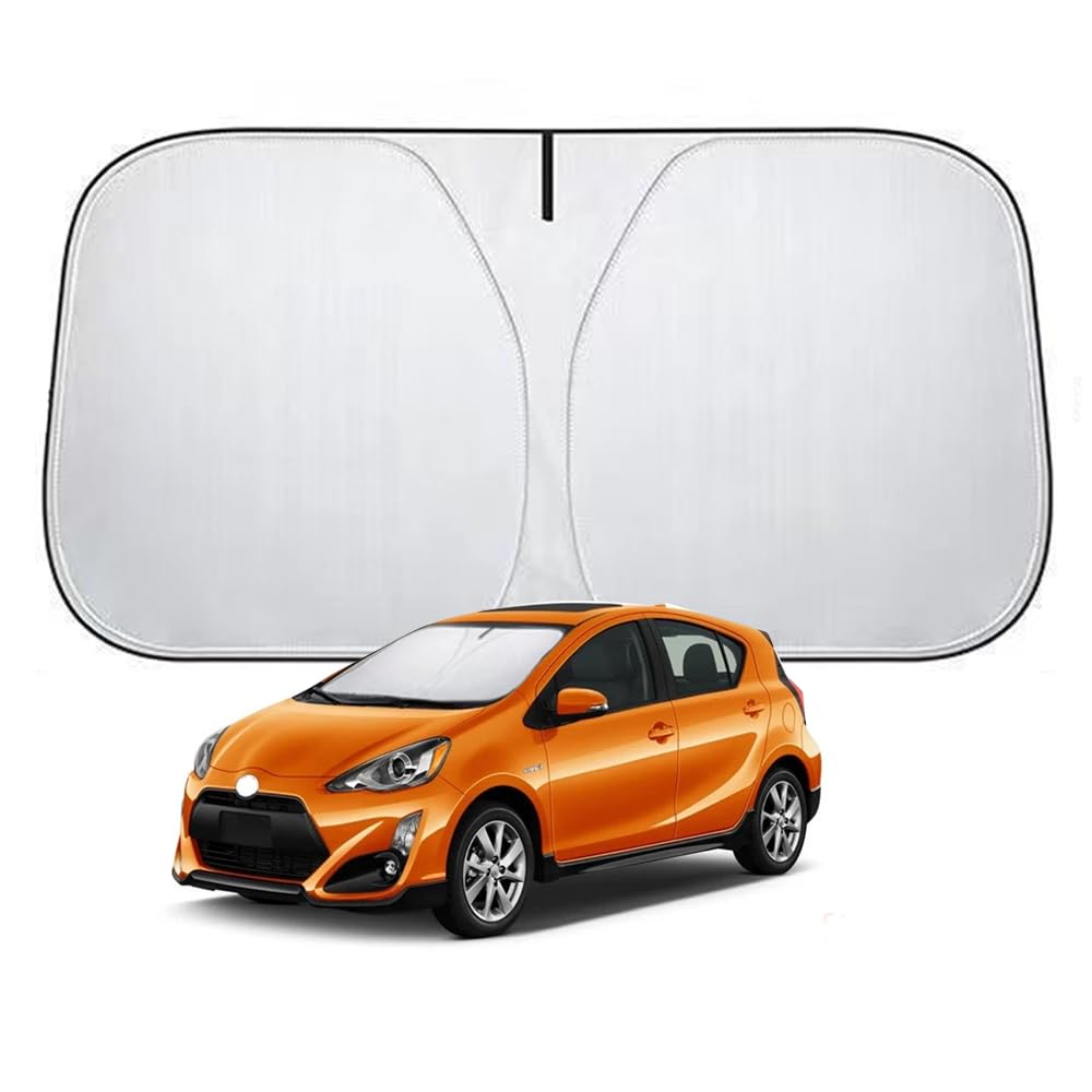 Windshield Sunshade for Toyota Aqua 2011 Sunshade with High Heat and UV Insulated and Includes Storage (10 Series), NHP10/NHP10H (December - Present)