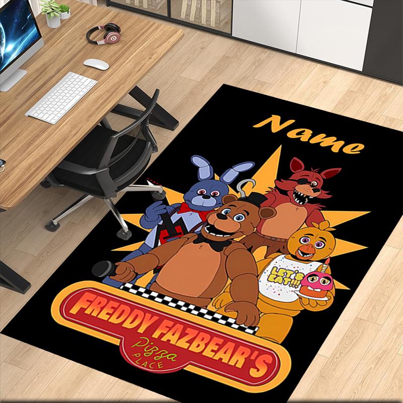 Custom Name Five Nights at Freddy's Printed Carpet, for Office Chair Living Room Bedroom Kitchen Room Decor Gifts.
