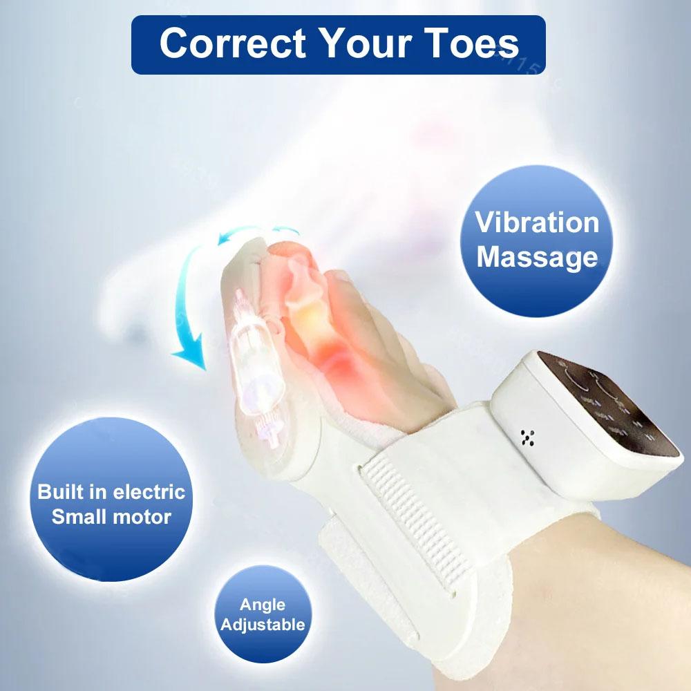 Вибрационный массажер Корректор косточки большого пальца стопы Унисекс Стопа Вальгусные скобы Разделитель пальцев ног Корректор пальцев ног Выпрямитель Регулируемый