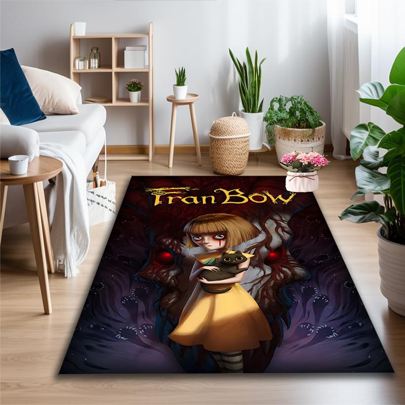 1pc Office Carpet, Fran Bow Girl Portrait Chair Rug, Living Room Printed Area Rug, Home Chair Floor Mat