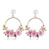 Женские серьги-подвески с подвесками в виде цветка, ювелирные изделия, гвоздики для ушей, свадебные украшения, подарок