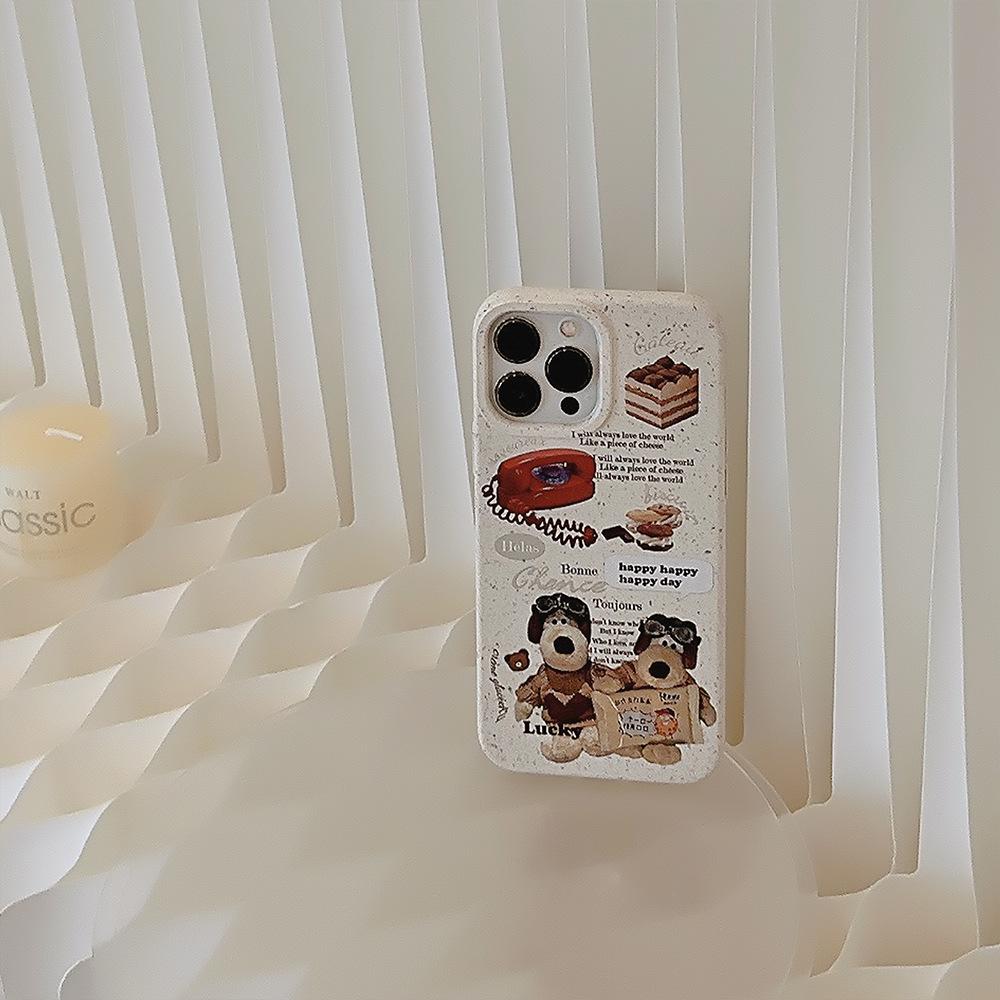 Retro ins phone case for dogs suitable for iPhone 17 Pro Max, iPhone 15, iPhone 13, matte, anti-drop, soft for iPhone 16, iPhone X