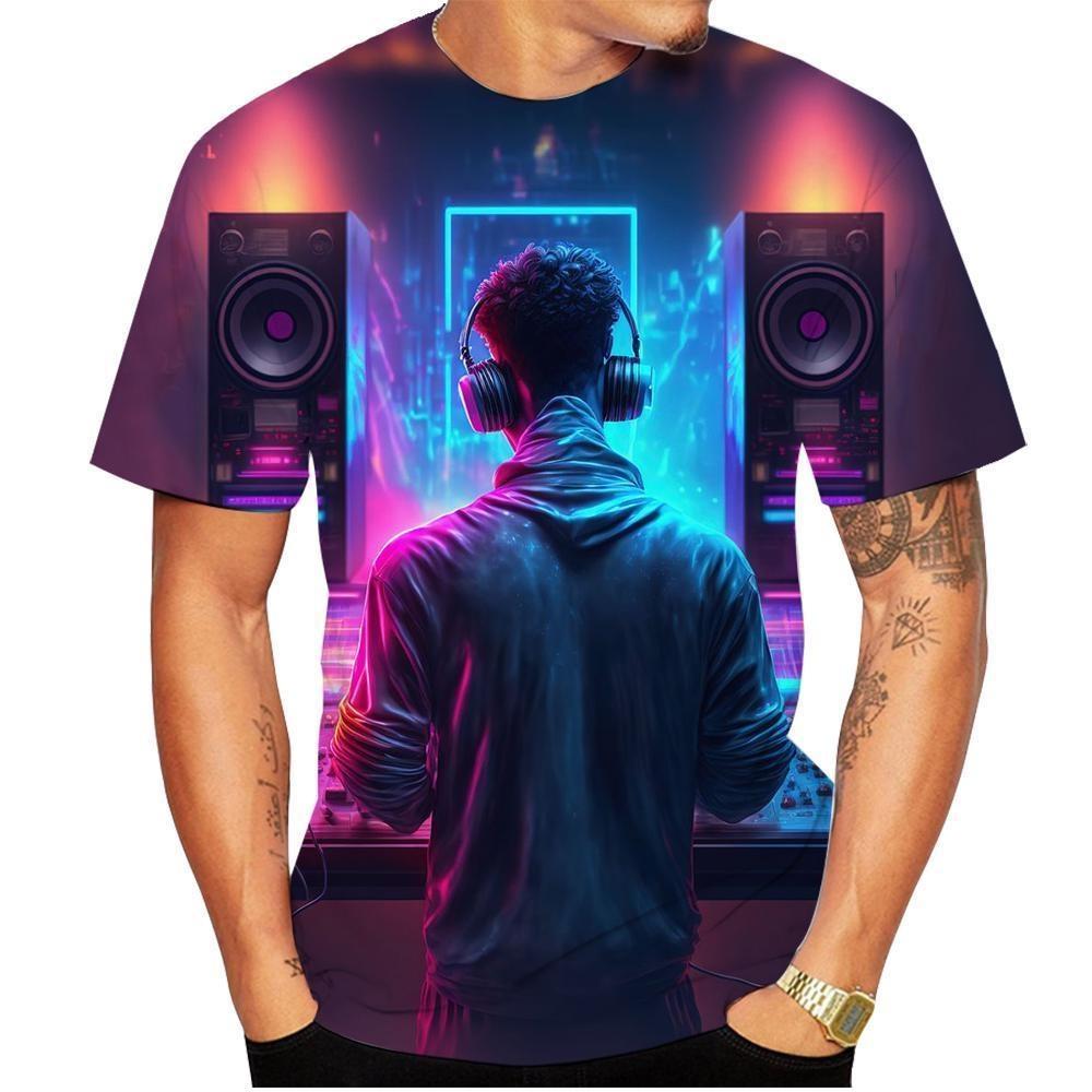 Новинка 2023 года, модная летняя распродажа, 3D DJ, мужская/женская футболка с 3D-принтом, детские топы, одежда больших размеров 100-6XL, большие размеры