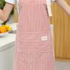 Полосатый кухонный фартук без рукавов для женщин, кухонный бретель с карманом