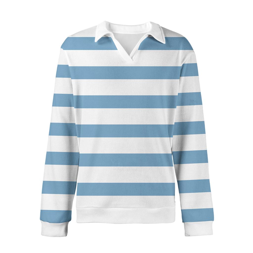 Мужская повседневная модная трикотажная рубашка с длинным рукавом и принтом на лацкане