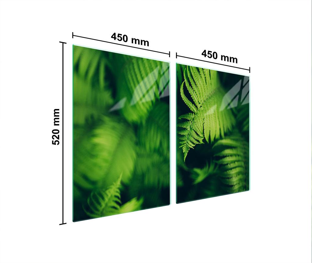 Glass protective plate for stove 2x45x52 Leaf