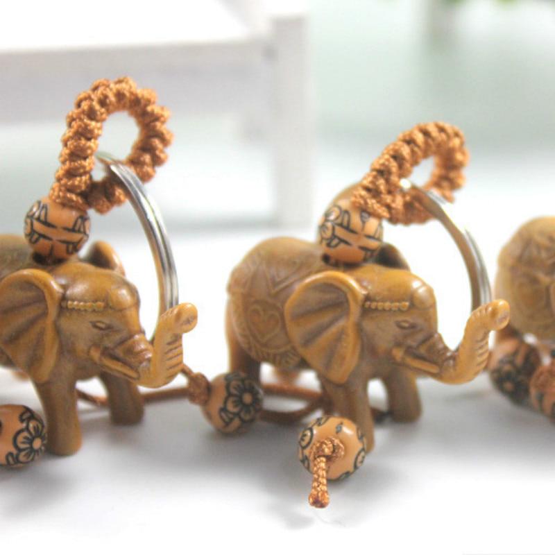 Деревянный кулон с резьбой по счастливому слону, брелок для ключей, цепочка для ключей от зла, защищает подарок