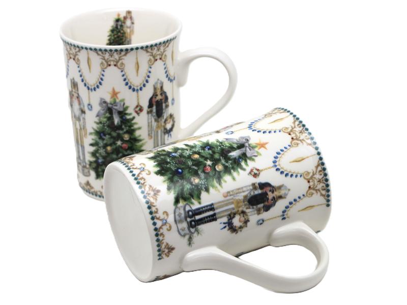 Set of 2 Porcelain Mugs 330 Nutcracker and Christmas Tree