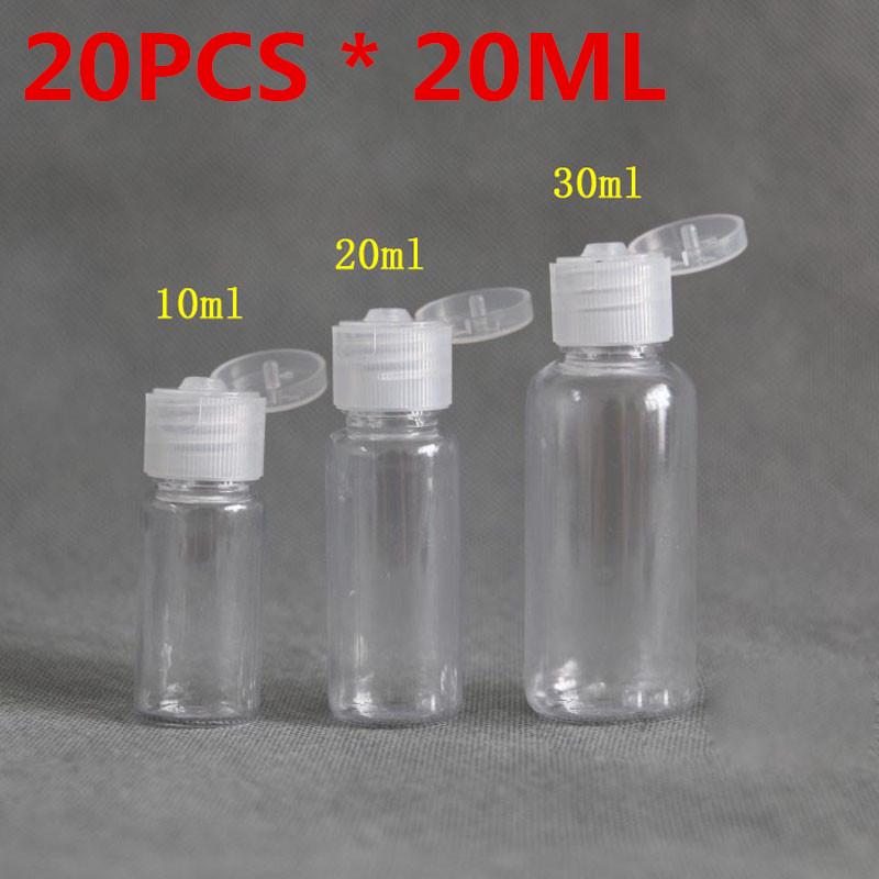 10/20/50PCS Plastic Empty Bottle Travel Lotion Liquid Bottles Dispenser Sample Flip Cap 5/10/20/30 ML