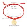 Lucky Coin Amulet Bracelet for Women Saint Benedict Our Lady Heart Charm Stainless Steel Jewelry Red String Rope Bracelet Gift