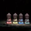 Керамические чайные украшения для домашних животных, просветленная статуя Будды, мини-статуэтки монахов, мелкий песок, маленькие монахи, чай, мебель для домашних животных