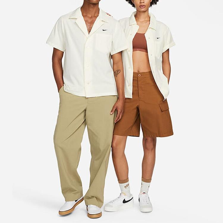 Nike Однотонная повседневная свободная рубашка поло с коротким рукавом с логотипом, мужские топы белого цвета DV9074-113