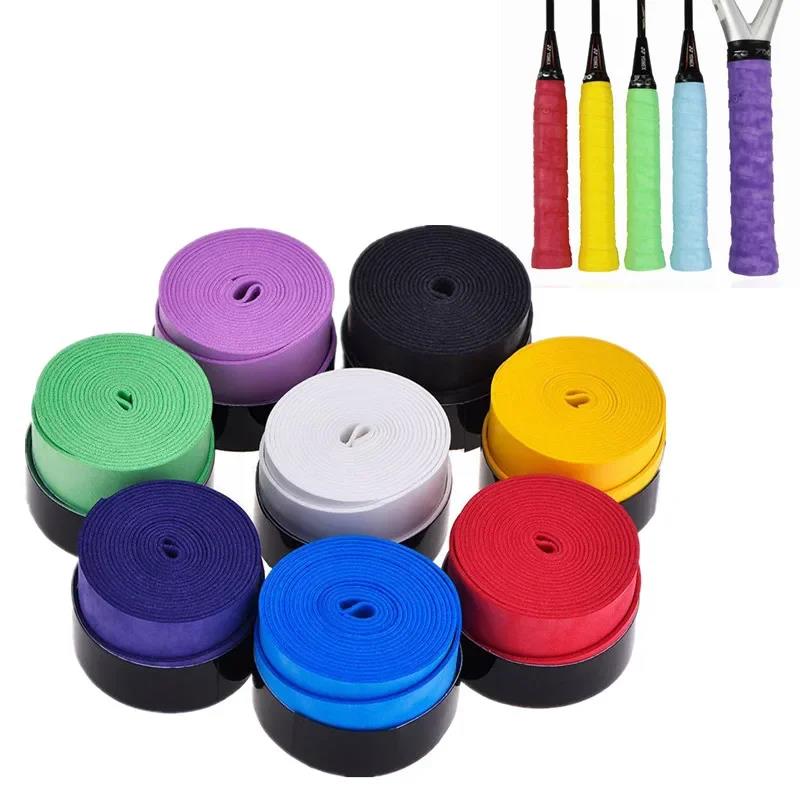Готовый запас Сухой теннисный грип Антискользящий Впитывающий пот Обмотки Ленты Бадминтонные грипы Вибрация ракетки Овергрип Повязка на голову