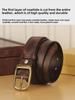 Men's Retro Copper Buckle Genuine Leather Belt - Simple Fashion Pin Style