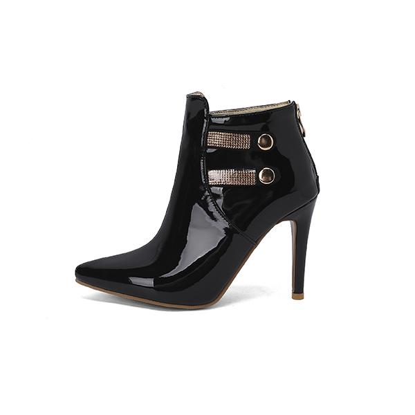 Черно-белые женские ботильоны на высоком каблуке, маленький, большой размер 32 50