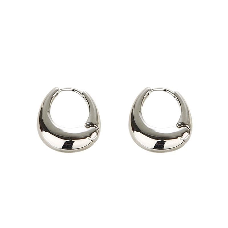 Minimalist Solid Circle Hoop Earrings For Women Versatile Stylish Daily Ear Jewelry