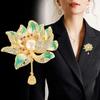 Fashion Painted Lotus Brooch for Women