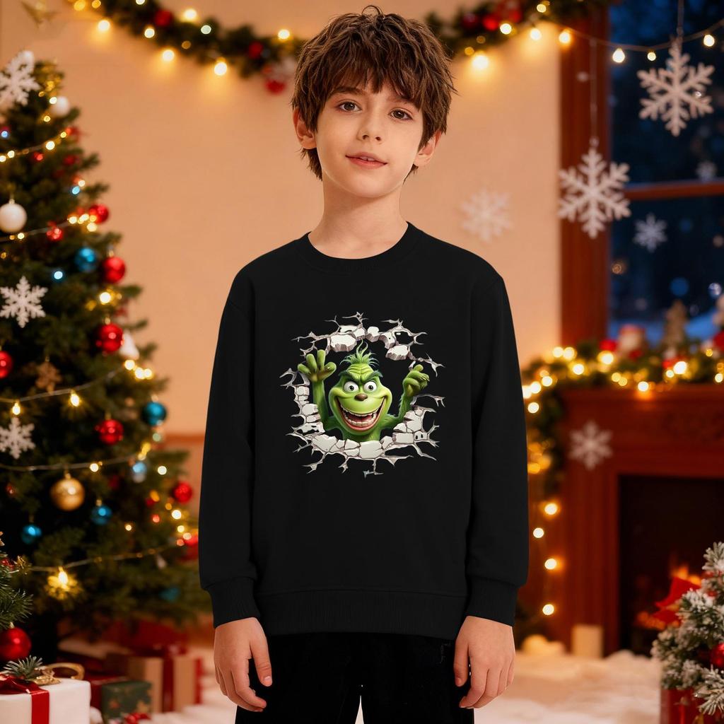 Christmas Sweatshirt Boys Girls Ugly Xmas Christmas Shirt Crewnek Toddler Long Sleeve Pullover Outfit Tops