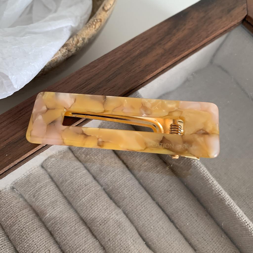 Полая квадратная заколка для волос с уксусной кислотой, черно-белая заколка для утиного клюва в шахматном порядке, заколка для утиного клюва для девочек, заколка для утиного клюва с цветочным рисунком, заколка для боковой челки