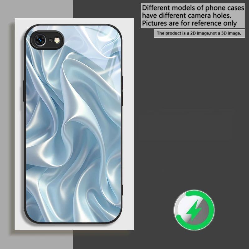 Золотой шелк волн подходит для iPhone 17 Pro Max 16E 15 Pro 14 13 Plus 12 mini 11 XR Xs 7 8 16 Air черное Стеклянный Чехол для Телефона