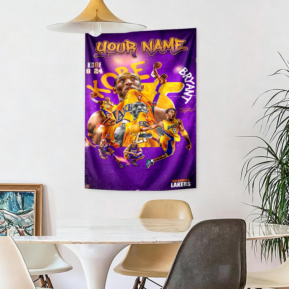 Kobe Custom Your Name Wall Decor Tapestry Art For Pet Memorial Birthdaywedding Party Backdrop Family Gift
