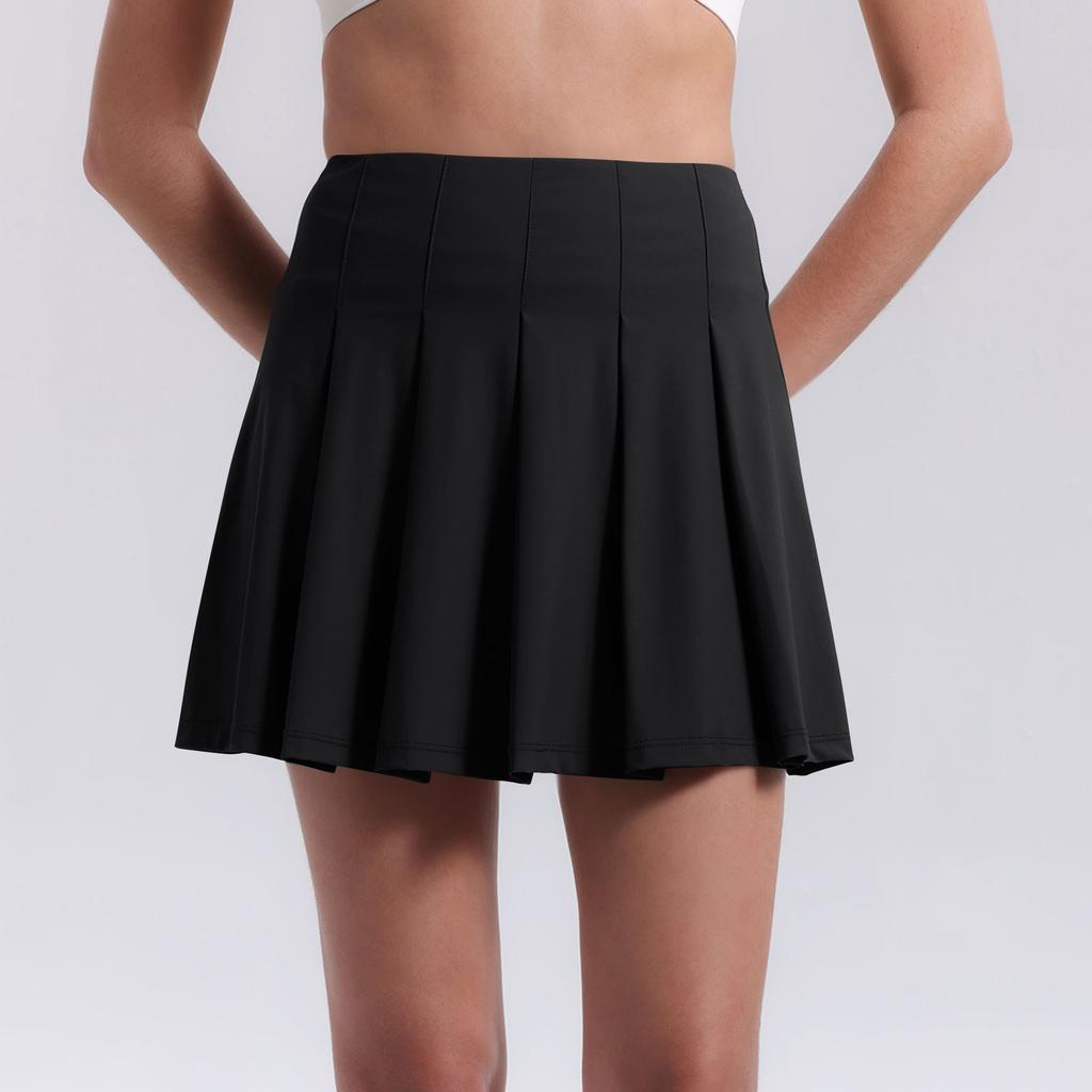 Women's High Waist Pleated Skirt With Shorts With Pockets Tennis Sports Golf Skirt Girls Skating Cheerleading Skirt