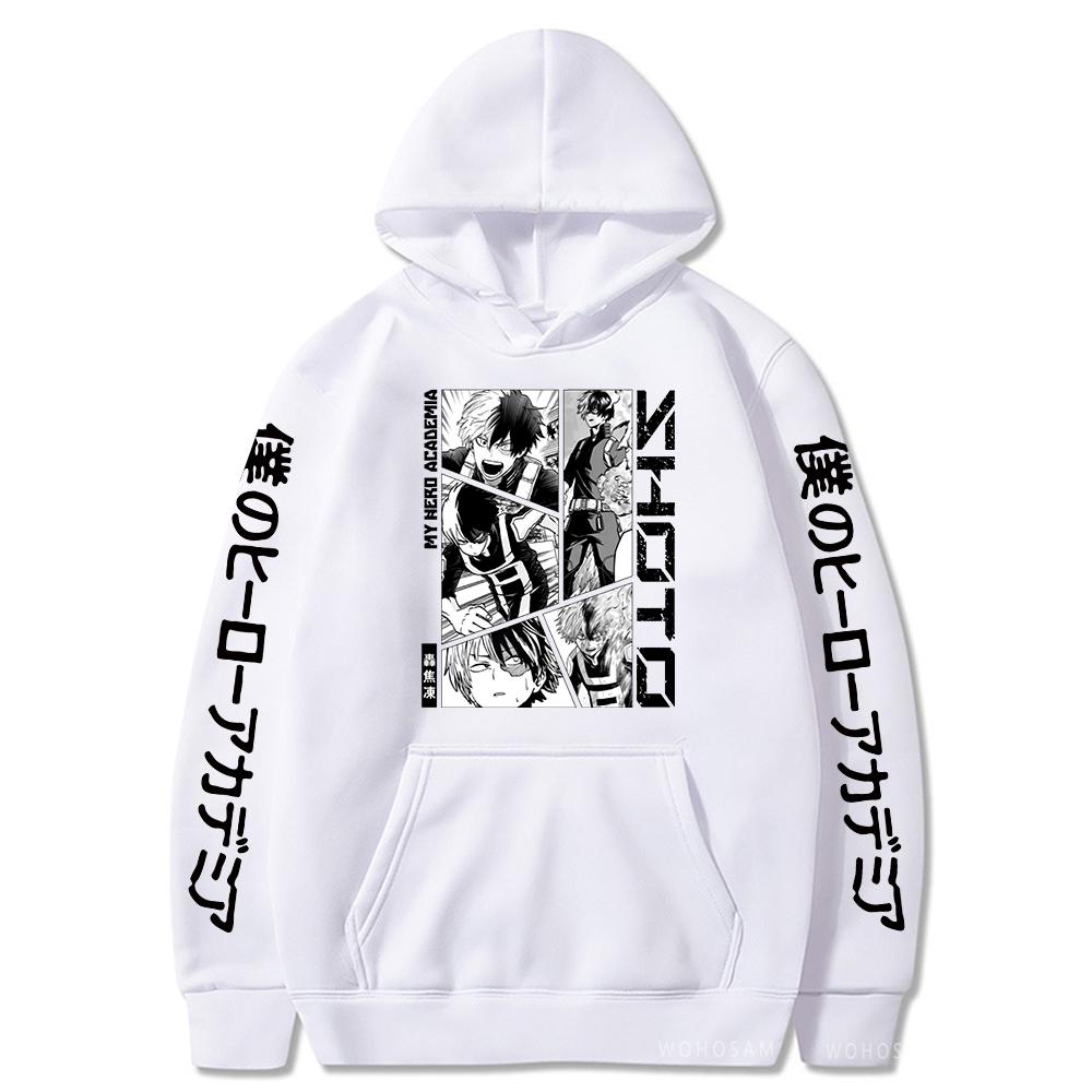 Мужские толстовки с принтом «My Hero Academy» в стиле аниме «Тодороки шото», пуловер с капюшоном в стиле Харадзюку в стиле хип-хоп, осенне-зимняя уличная одежда