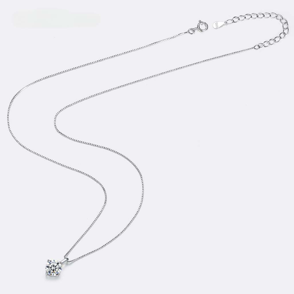 D цвет 1 карат муассанит камень подвеска ожерелья летние модные стерлингового серебра 925 пробы женское ожерелье свадебные украшения