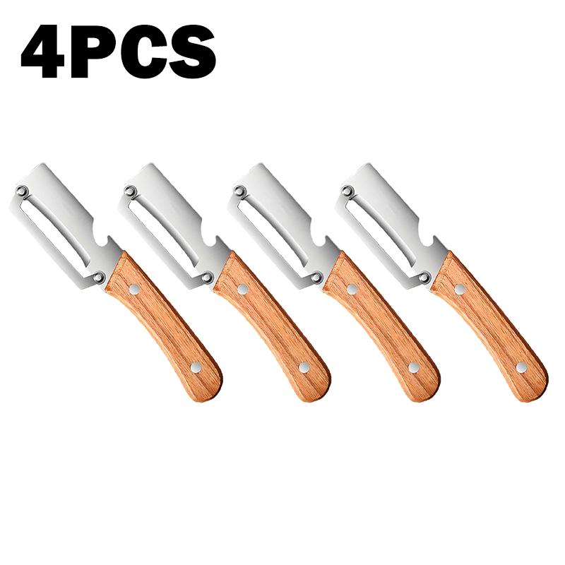 1/2/4PCS Stainless Steel Peeler with Wooden Handle for Fruit Vegetable Peeling Smooth Operation Ergonomic Kitchen Tool