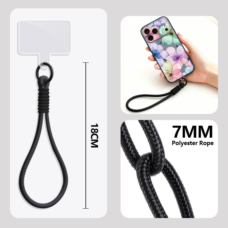Чехол с ручкой-ремешком и принтом акварельных цветов для iPhone 17 Pro Max iPhone 16 15 14 13 Pro Max Магнитный для Magsafe Гибридный TPU+PC Матовое покрытие