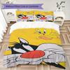 Sylvester the Cat Pattern Bedding uilt Set uilt Cover Pillowcase Home Decoration Birthday Gift (1 * duvet cover + 2 * pillowcase without core)