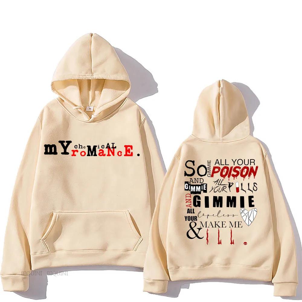 My Chemical Romance Vintage/retro Hoodies Fashion Grunge Sweatshirts Hip Hop Aesthetic Men/women Clothes Soft Fleece Streetwear