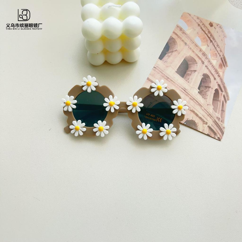 Fashion Diy Sunflower Cute Children'S Sunglasses Daisy Accessories Boys And Girls Sunglasses Sunscreen Uv Protection
