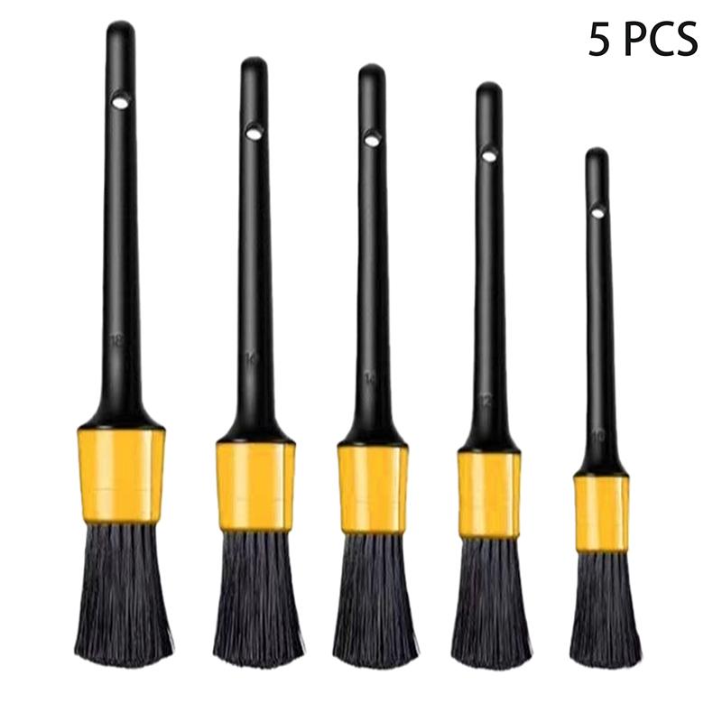 5Pcs Car Detail Brush Car Brush Soft Bristle Wheel Interior Cleaning Brush Car Fine Washing Beauty Tools