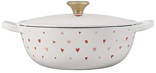 LE CREUSET Marmite 22cm Heart White Cast Iron Enamel Pot, Gas, Induction, and Oven Compatible [Official Japanese Product]