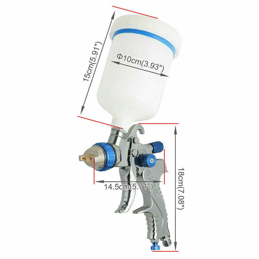 HVLP Professional Spray Gun 1.4mm 1.7mm 2.0mm Steel Nozzle Household Spray Gun Portable Car Paint Spray Gun Kit Pneumatic Tools