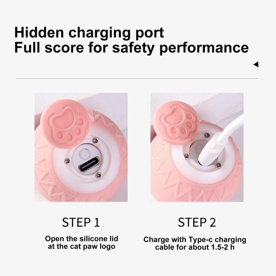 Интерактивный мяч для кошек, перезаряжаемый через USB, самодвижущийся мяч, автоматически вращающийся, умный мяч для кошек, активные игрушки для котят в помещении, катящиеся игрушки для кошек