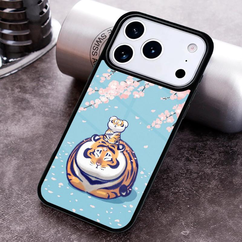 Cartoon Fat Tiger Phone Case For iPhone 17 16 15 14 13 12 11 Pro Max Plus 17Air Soft Silicone Cover