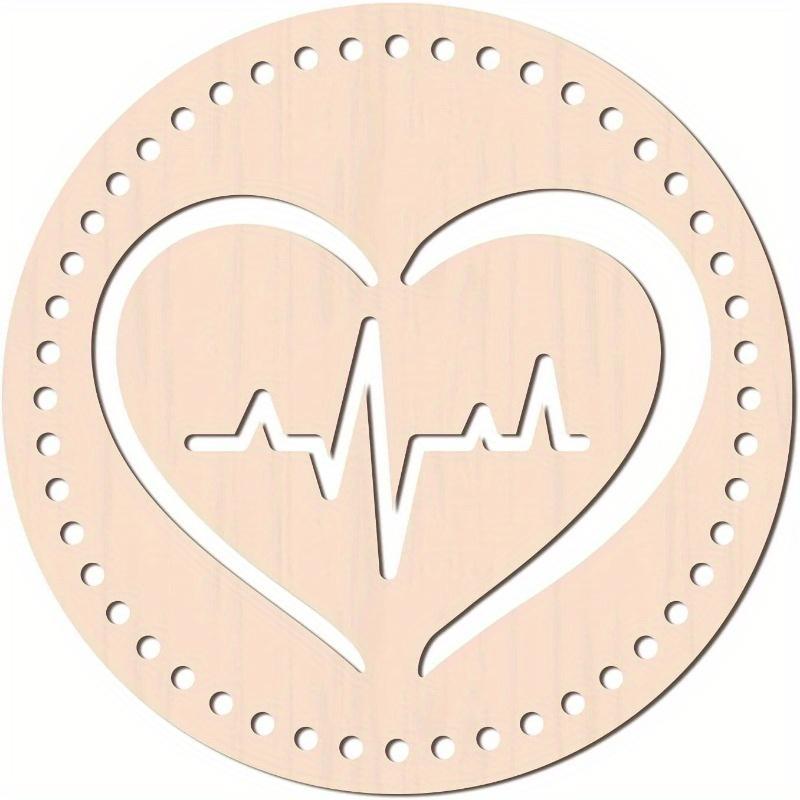 2pcs Natural Wood Basket Bottom, Circle Blank Hollow Crochet Basket Wood Base, Used for DIY Crochet Bag Bottom Molding Process To Make Basket Braid