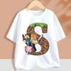Hot Pixel Game T-shirt Children A-Z Letter White Clothes Cartoon Round Collar Clothing New Kids Short Sleeve Summer Tee Top Gift