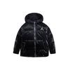 Logo Embroidered Glossy Down Jacket With Hood And Zipper Kids Outerwear Black JD2242022GS-001